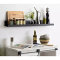 Kate & Laurel All Things Decor 36" Mezzo Modern Metal Ledge Shelf Black: Wall Mounted, No Assembly Required