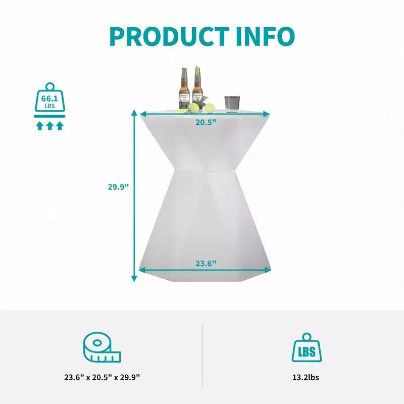 Table de bar rechargeable 30 H pour cocktail pub