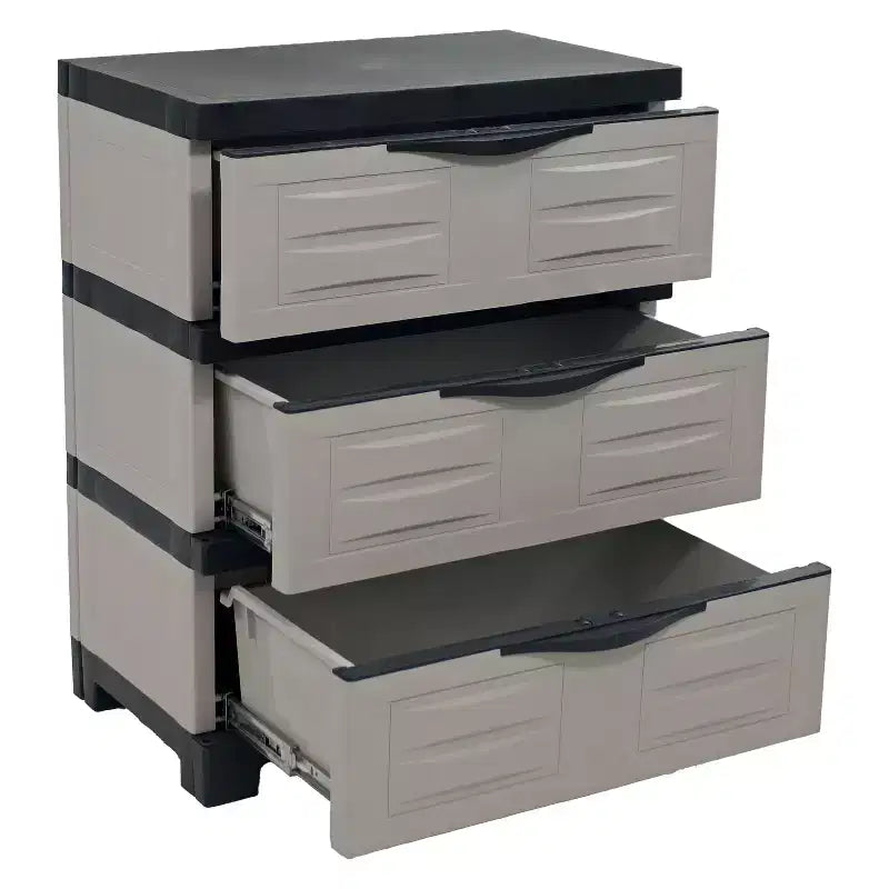 Organisateur de rangement à 3 tiroirs en plastique robuste