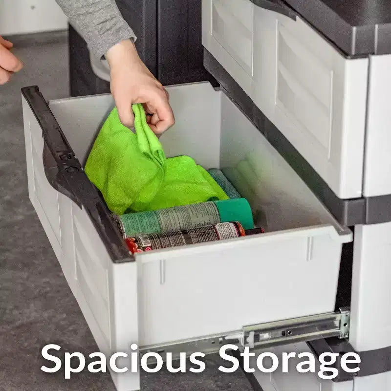 Organisateur de rangement à 3 tiroirs en plastique robuste