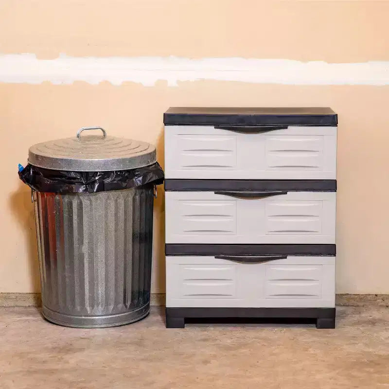 Organisateur de rangement à 3 tiroirs en plastique robuste