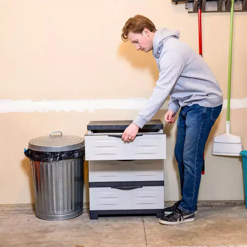 Organisateur de rangement à 3 tiroirs en plastique robuste