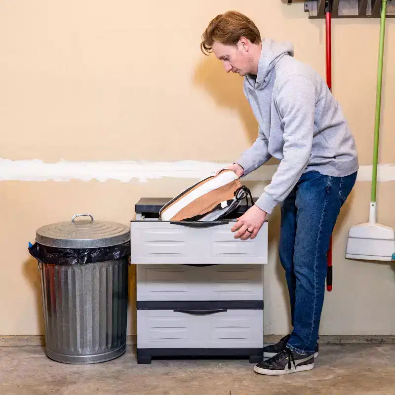 Organisateur de rangement à 3 tiroirs en plastique robuste