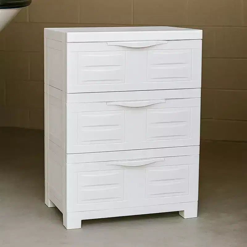 Organisateur de rangement à 3 tiroirs en plastique robuste
