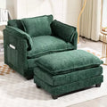 Chic Crate - Boucle Convertible Sofa Bed with Ottoman - 55 Wide Sleeper, Deep Cushions & Thick Arms - Living Room/Bedroom - 3 Luxe Colors