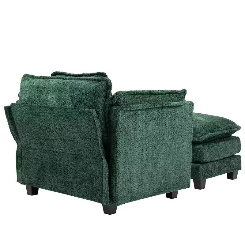 Canapé-lit convertible Boucle avec pouf - Couchage de 55 pouces de large