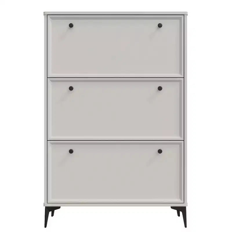 Meuble à chaussures moderne blanc, 3 tiroirs basculants