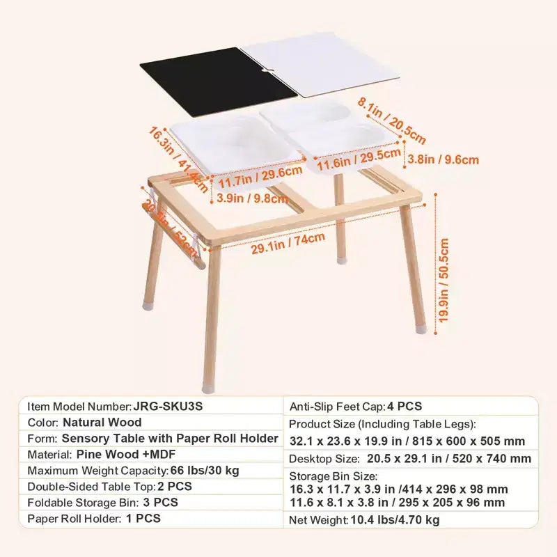 Table sensorielle pour tout-petits, table d'activités pour enfants