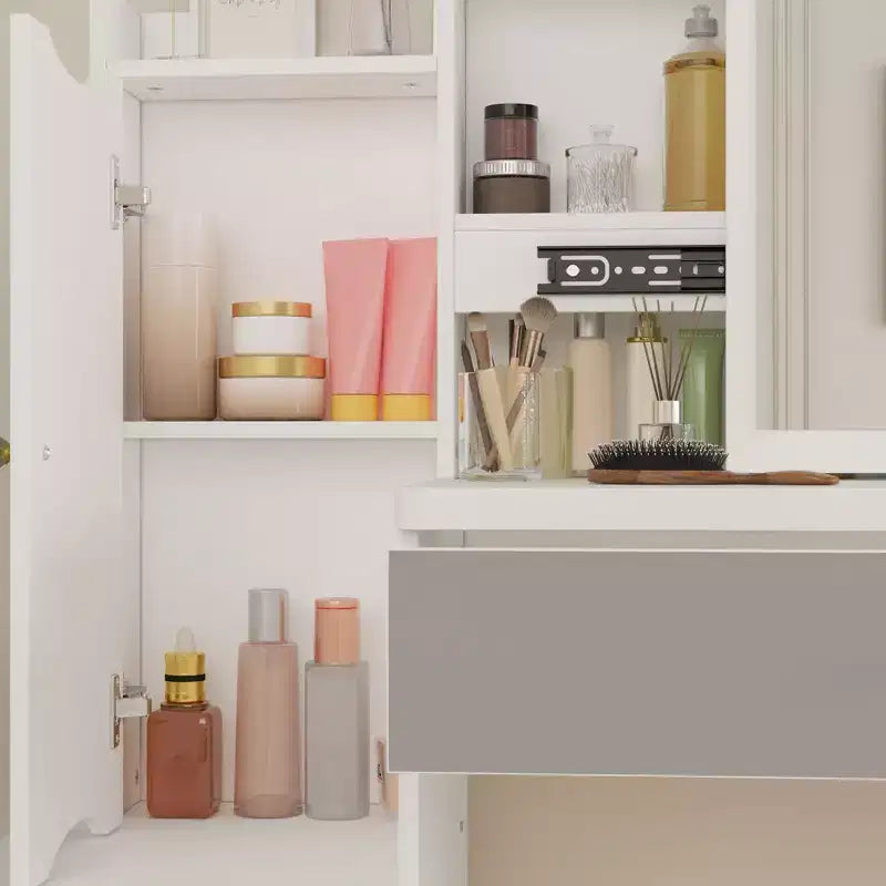 Coiffeuse avec tabouret et miroir