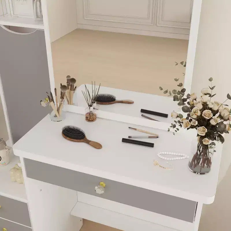 Coiffeuse avec tabouret et miroir