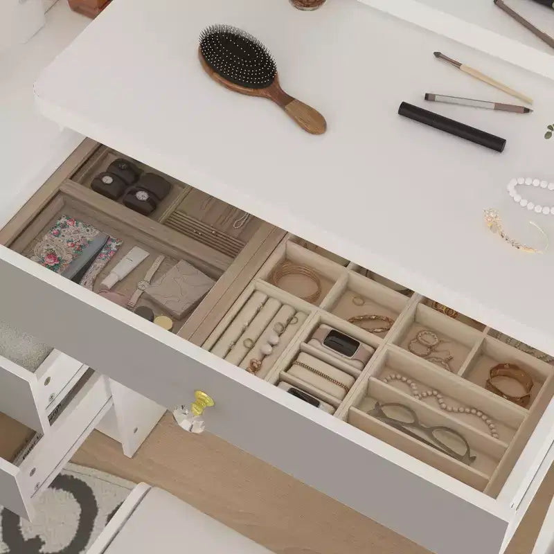 Coiffeuse avec tabouret et miroir