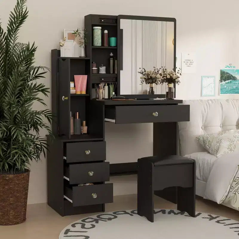 Coiffeuse avec tabouret et miroir