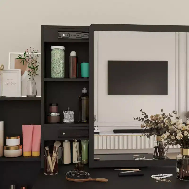 Coiffeuse avec tabouret et miroir
