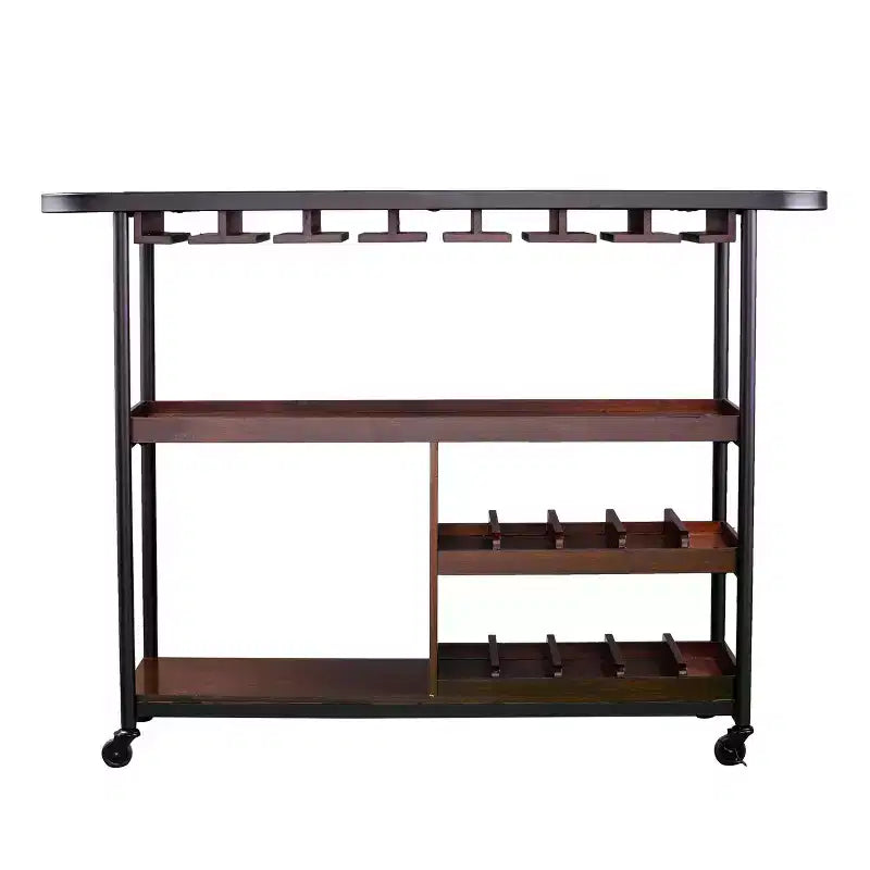 Tonsley Rolling Wine Cart - Brown - SEI