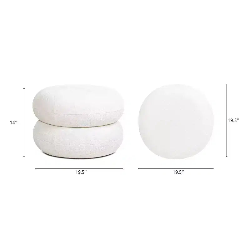 Pouf rond rembourré en velours moderne de 49,5 cm