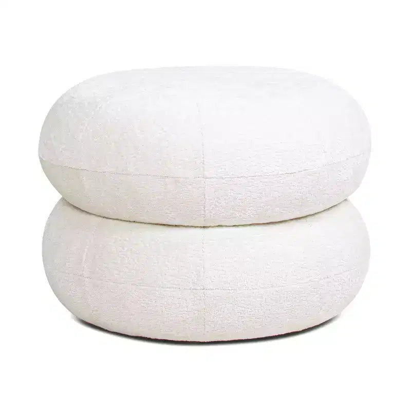 Pouf rond rembourré en velours moderne de 49,5 cm