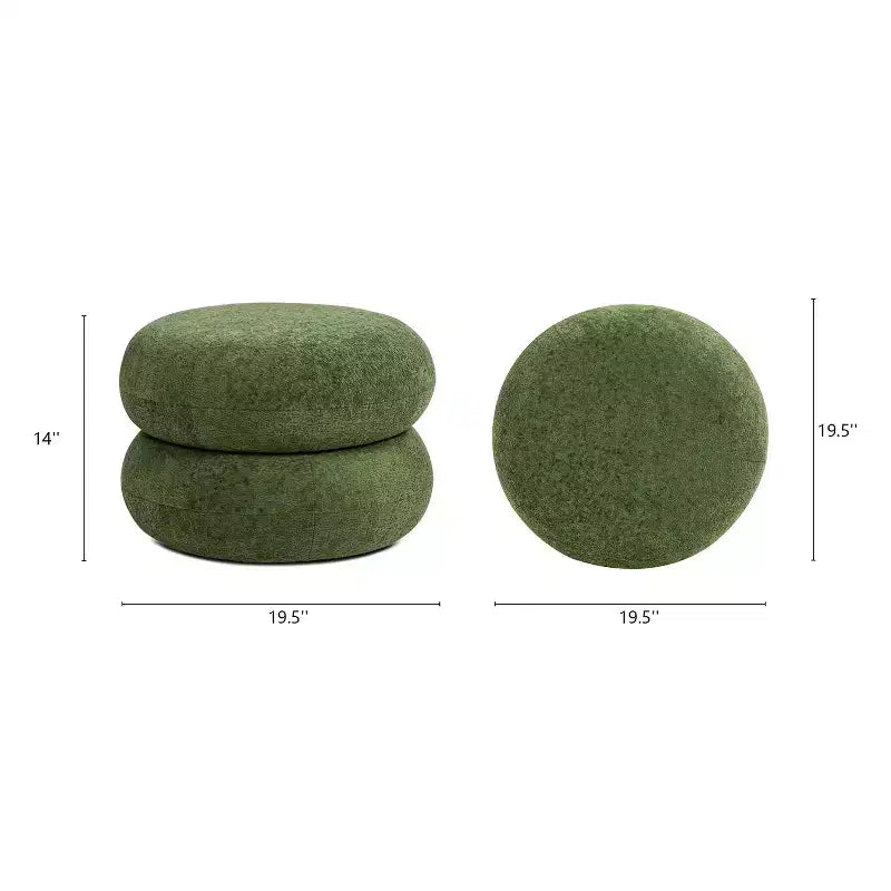 Pouf rond rembourré en velours moderne de 49,5 cm