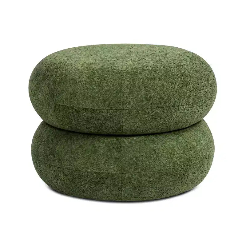 Pouf rond rembourré en velours moderne de 49,5 cm