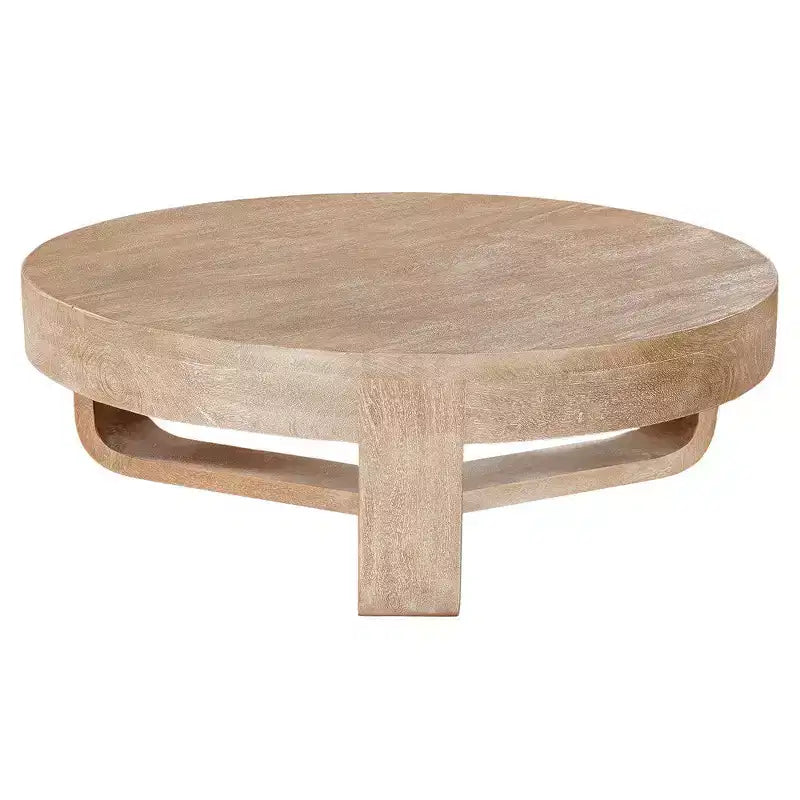 Table basse ronde de 32 pouces avec base ouverte en forme de traîneau