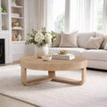 Table basse ronde de 32 pouces avec base ouverte en forme de traîneau