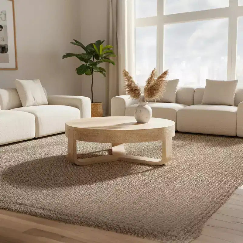 Table basse ronde de 32 pouces avec base ouverte en forme de traîneau