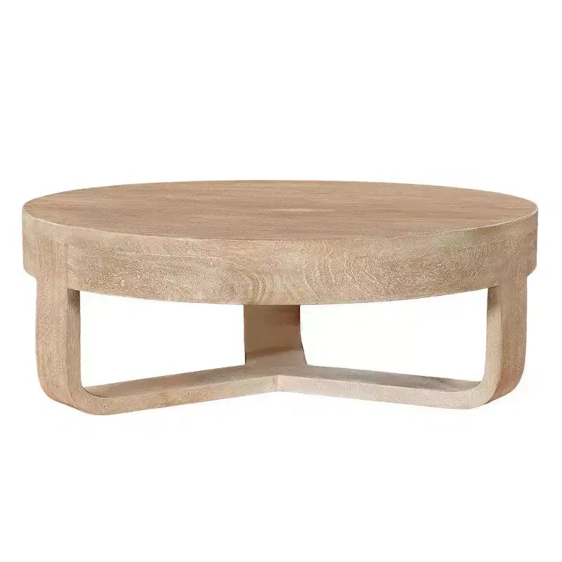 Table basse ronde de 32 pouces avec base ouverte en forme de traîneau