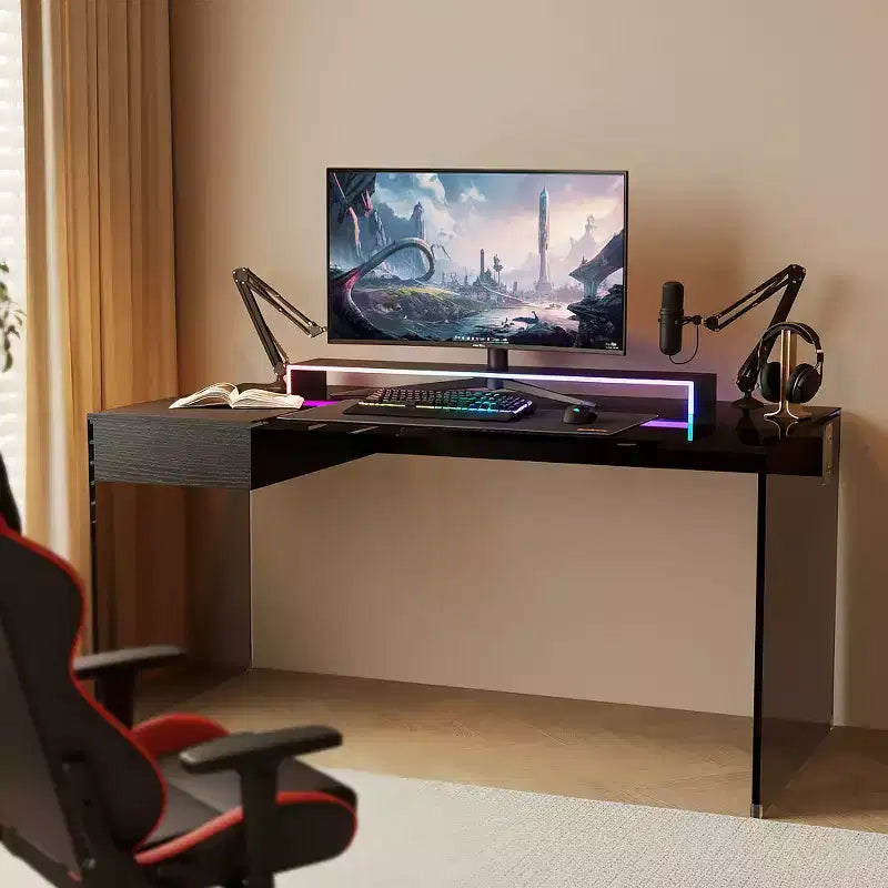 Bureau moderne en verre trempé