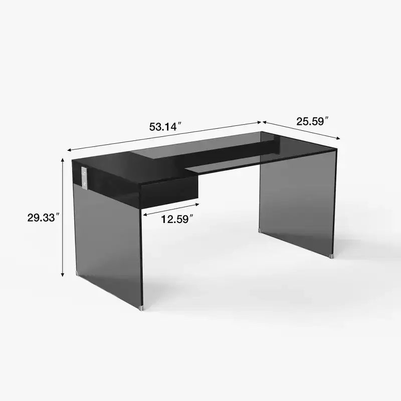 Bureau moderne en verre trempé