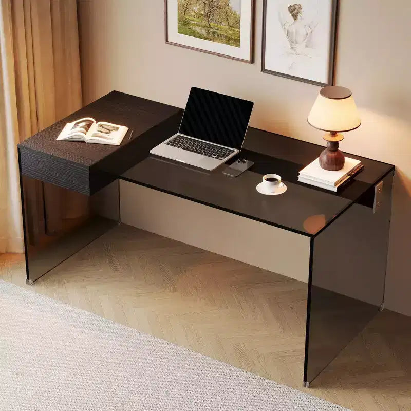 Luck Live Modern 53.14-inch Tempered glass desk