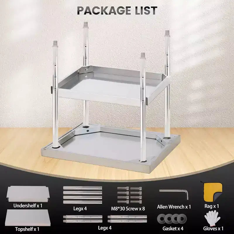 Table de travail en acier inoxydable