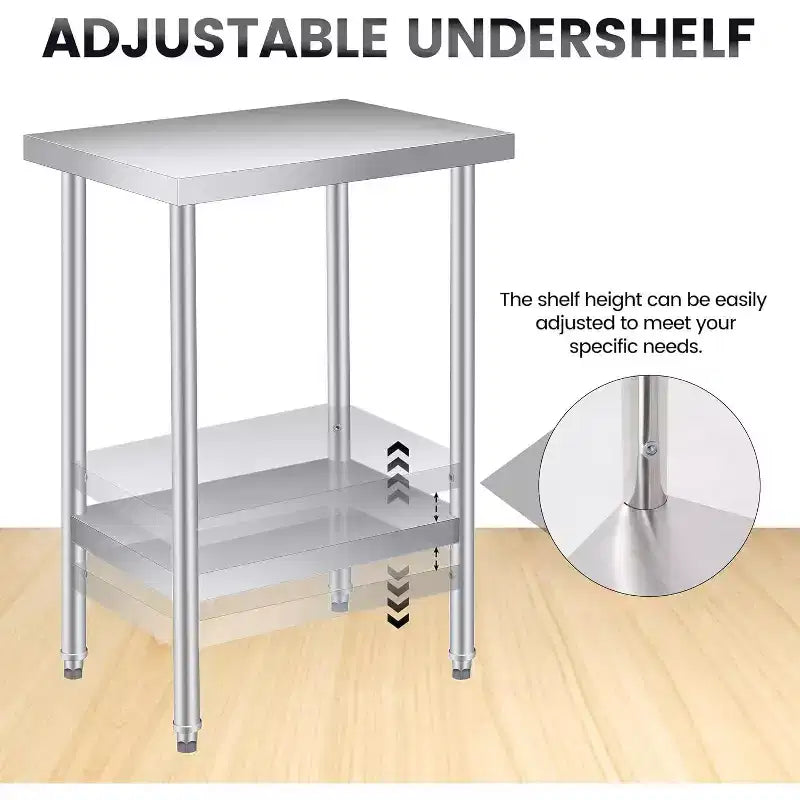 Table de travail en acier inoxydable
