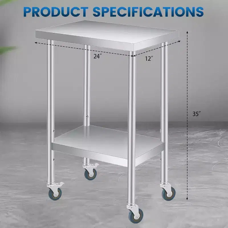 Table de travail en acier inoxydable