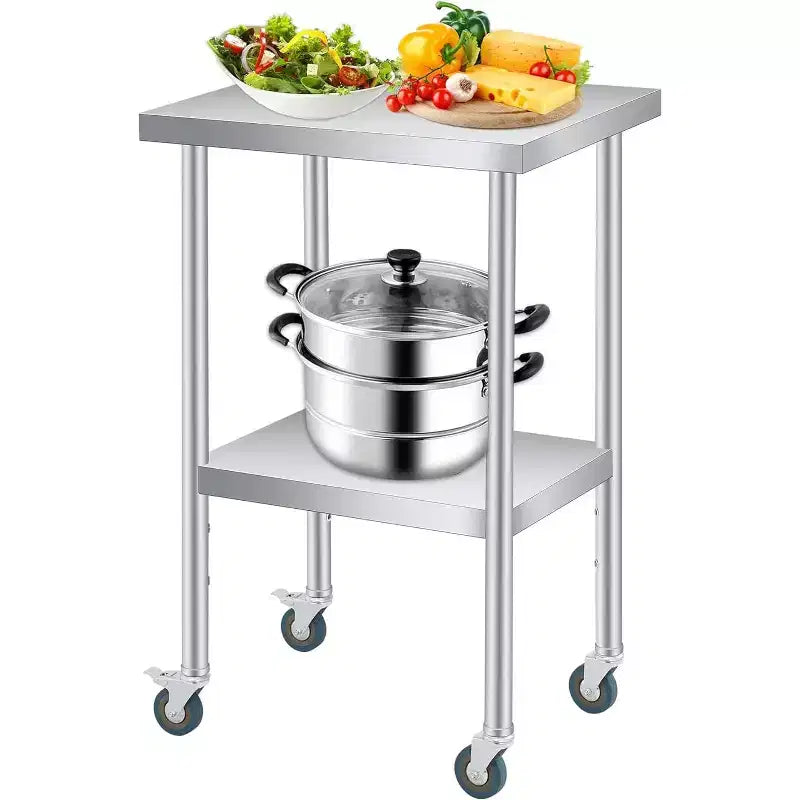 Stainless Steel Table, Prep Workstation, 1000LBS, NSF Commercial Work Table with Adjustable Undershelf, for Restaurant, Kitchen