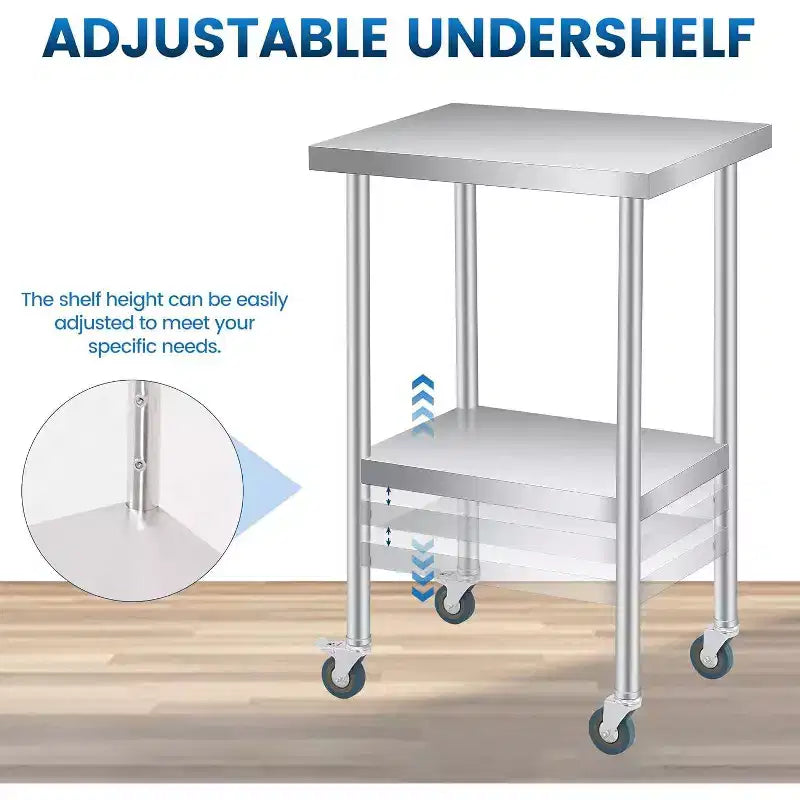 Table de travail en acier inoxydable