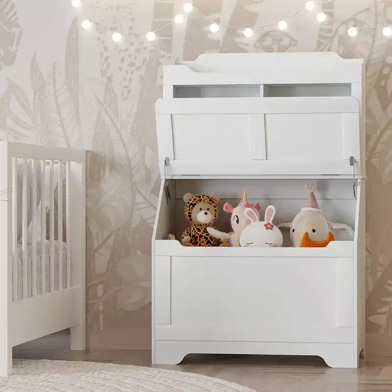 Kids Toy Storage Organizer, Kids Bookshelf and Toy Storage with Flip-Top Lid and Cubby, Wood Kids Bookcases for Playroom, Children's Room, Bedroom