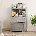Kids Toy Storage Organizer, Kids Bookshelf and Toy Storage with Flip-Top Lid and Cubby, Wood Kids Bookcases for Playroom, Children's Room, Bedroom