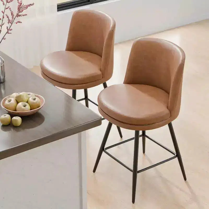 PU Leather Contemporary Bar Stool Swivel Feature, PU Leather & Durable Quality