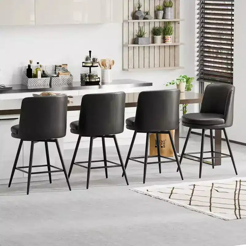 PU Leather Contemporary Bar Stool Swivel Feature, PU Leather & Durable Quality