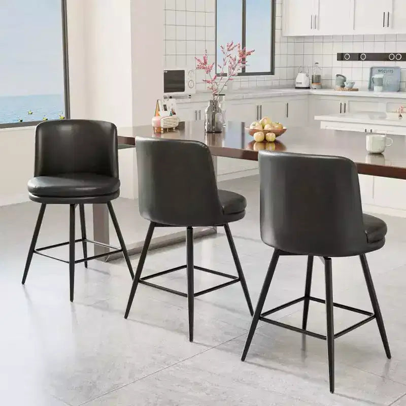 PU Leather Contemporary Bar Stool Swivel Feature, PU Leather & Durable Quality