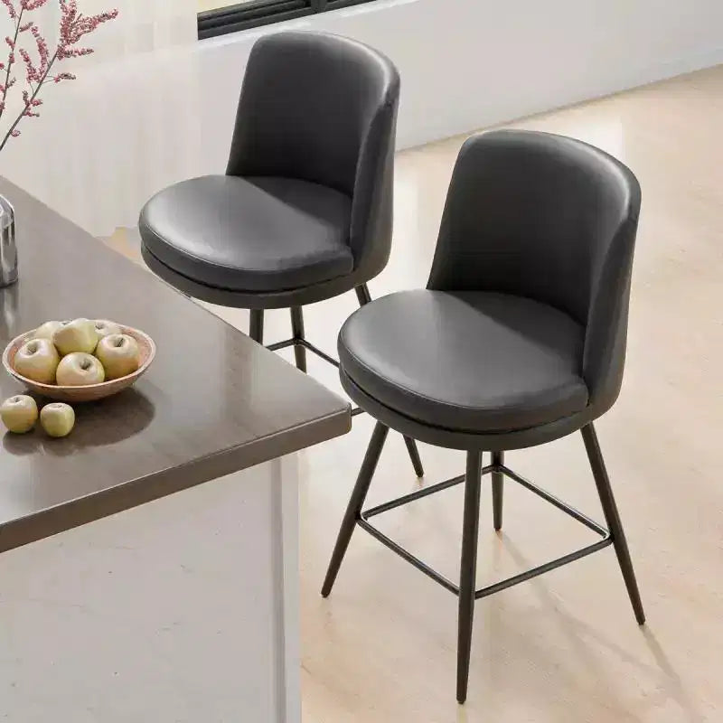 PU Leather Contemporary Bar Stool Swivel Feature, PU Leather & Durable Quality