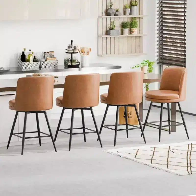 PU Leather Contemporary Bar Stool Swivel Feature, PU Leather & Durable Quality