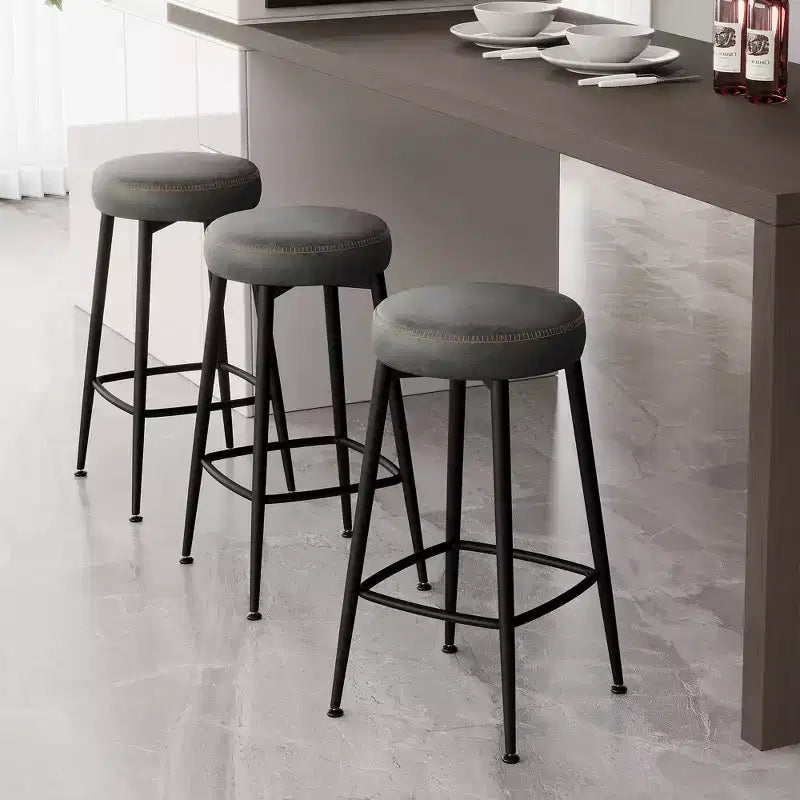 Dyonery Bar Stools Set of 2, 26.3 Height Mid Century Modern Swivel Counter Height Barstools with Back, Metal Base,Faux Leather - Green