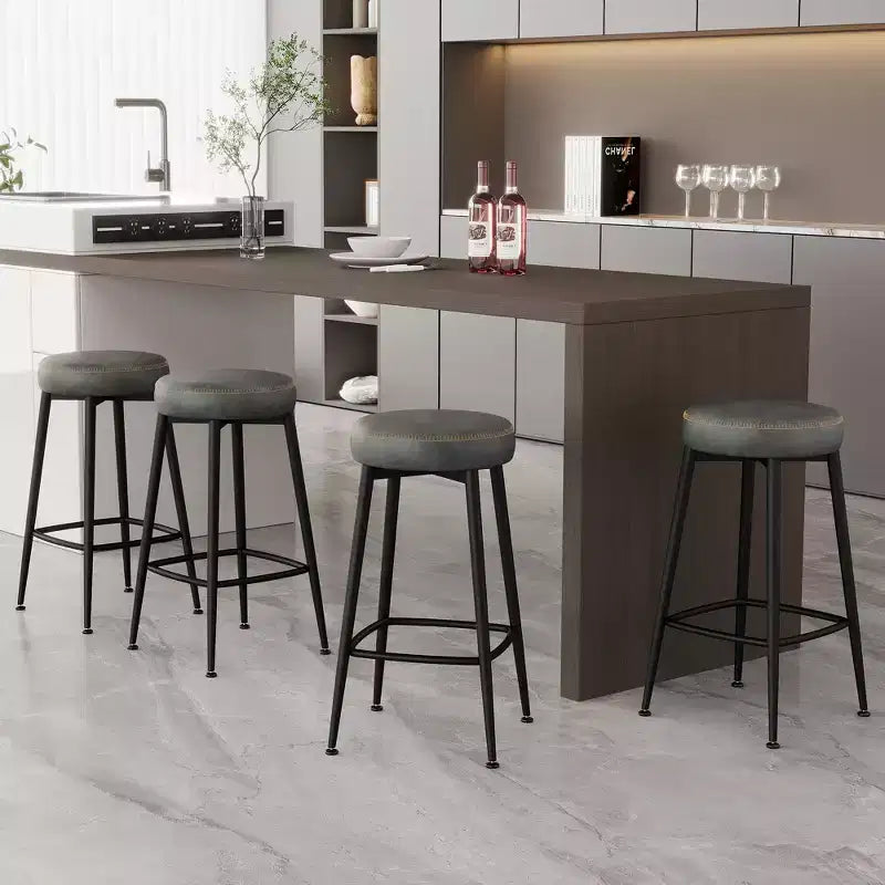 Dyonery Bar Stools Set of 2, 26.3 Height Mid Century Modern Swivel Counter Height Barstools with Back, Metal Base,Faux Leather - Green