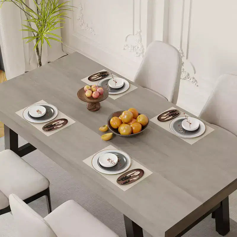 71 In Dining Table for 6-10,Modern Farmhouse Rectangular Kitchen Table,with Adjustable Feet & Sturdy Metal Framefor,Dining Room,Living Room,No Chair