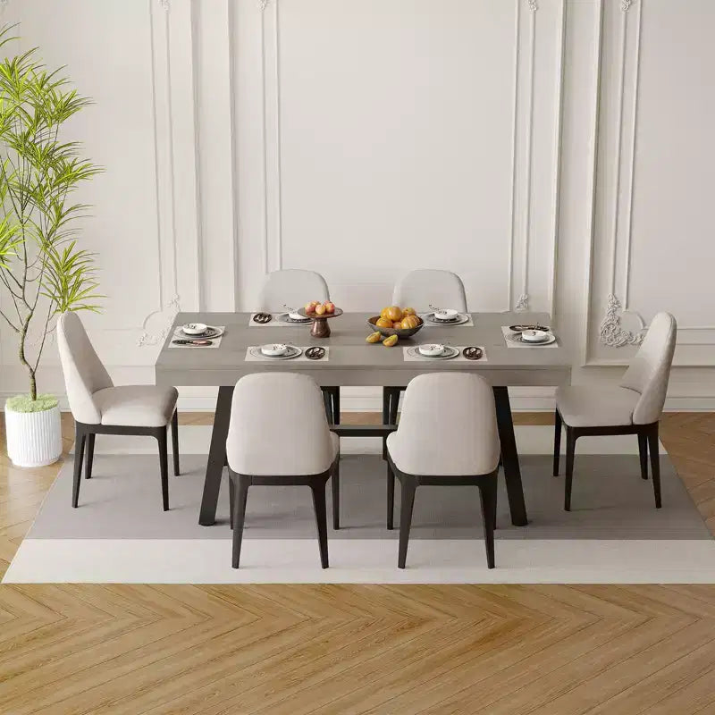 71 In Dining Table for 6-10,Modern Farmhouse Rectangular Kitchen Table,with Adjustable Feet & Sturdy Metal Framefor,Dining Room,Living Room,No Chair