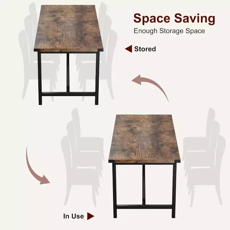 70.8in Large Rectangle Kitchen Table, Farmhouse Wooden Dining Table for 8 People, Modern Dinner Table for Home, Office, Dining Room, Living Room
