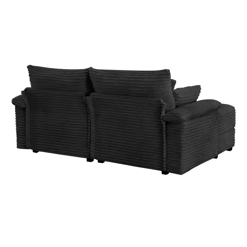 Whisen Double Chaise Lounge Set with Reversible Ottoman and Storage