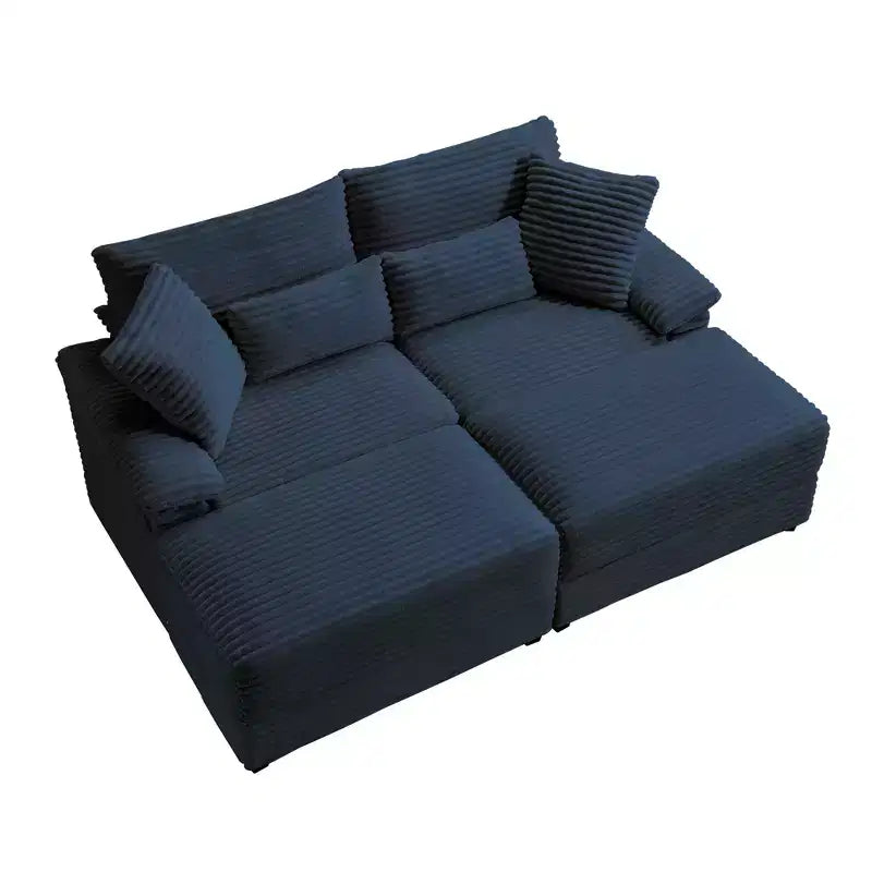 Whisen Double Chaise Lounge Set with Reversible Ottoman and Storage