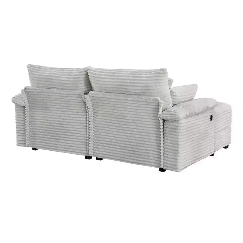 Whisen Double Chaise Lounge Set with Reversible Ottoman and Storage