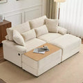 Whisen Double Chaise Lounge Set with Reversible Ottoman and Storage